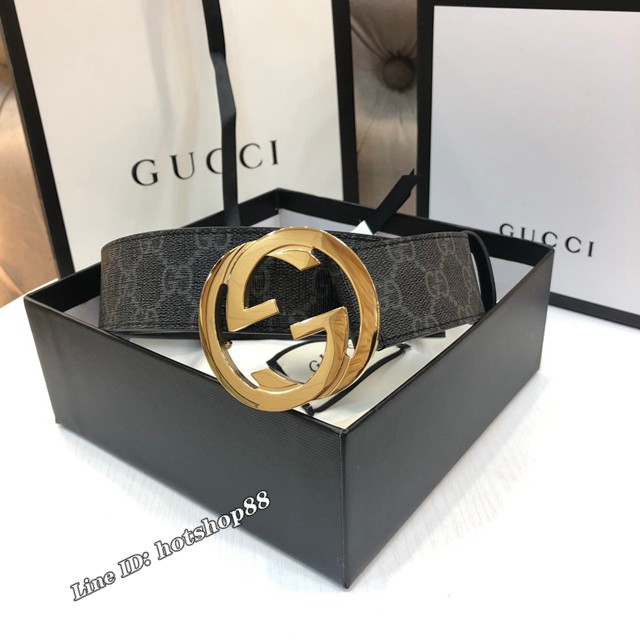 Gucci經典男士皮帶 古奇PVC人造帆布印花腰帶  jjp2518